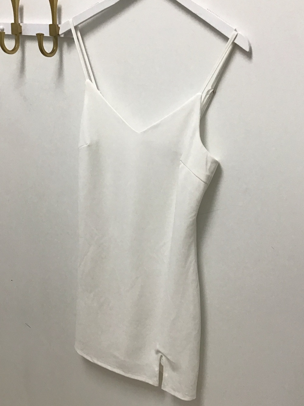 Kendra White Spaghetti Strap V-Neck Tank Top
